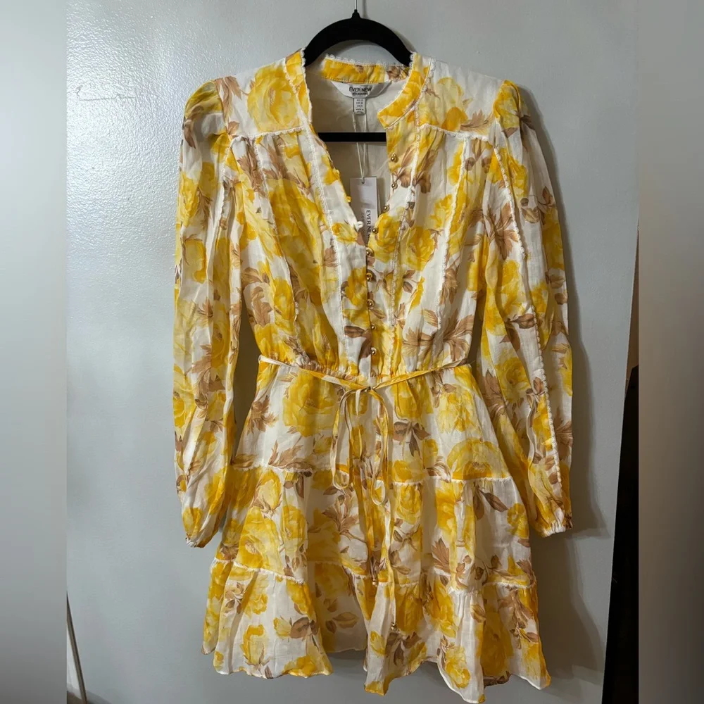 Ever New Valencia Lace Trim & Linen Mini Dress - Picture 9 of 9